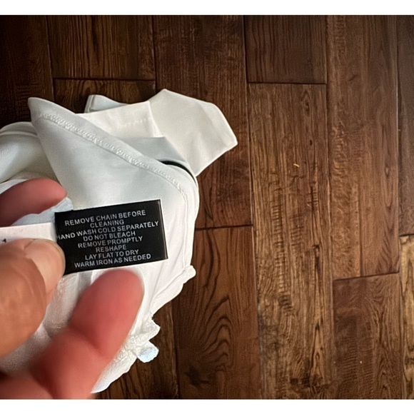 Boston Proper White Black Trim Tunic Blouse Top - Picture 4 of 6